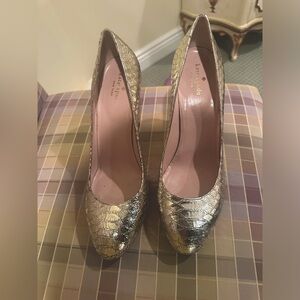 Kate Spade Metallic Leather Heels (Gold)